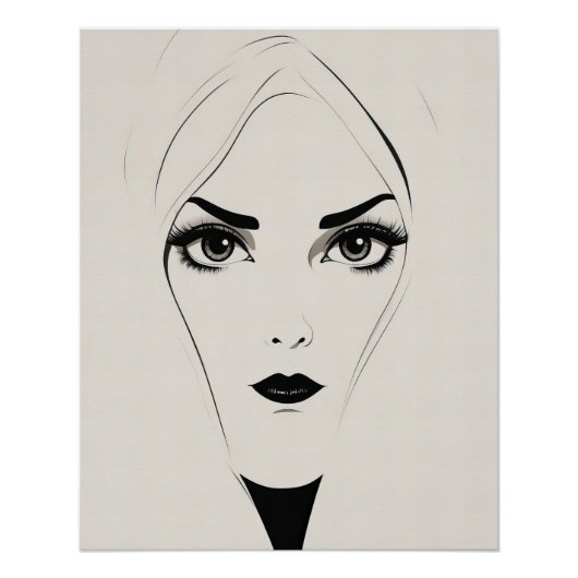 Dicke Abstrakte schwarze und weiße Frau Poster (Vorderseite)