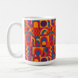 Dicke Abstrakte Tasse - lebendiges Retro-Muster