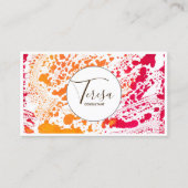Dicke Abstrakte Wasserfarbe Rot/Orange ID565 Visitenkarte (Vorderseite)