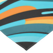 Dicke abstrakte Welle Blume Azurblau Cobalt Kaskad Tischdecke (Schrägansicht)