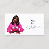 Dicke Afro-Black-Frauenboss in Hot-Pink Visitenkarte (Vorderseite)