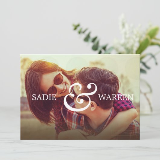 Dicke Ampersand-Save the Date-Karte Save The Date (Stehend Vorderseite)