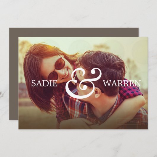 Dicke Ampersand-Save the Date-Karte Save The Date (Vorne/Hinten)