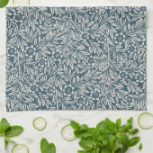 Dicke antike Foliage Blumenblau Weiß Geschirrtuch (Gefaltet)