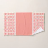 Dicke Aprikose und Abstraktes geometrisches Muster Badhandtuch Set (Handtuch)