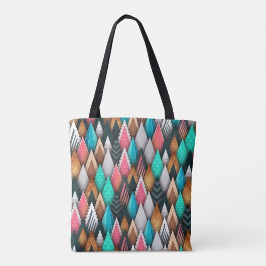 Dicke Aquamarin rosa braun Schwarz Moderne Abstrak Tasche (Rückseite)