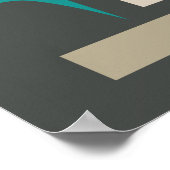 Dicke, Aquamarine rote braun-Ecken des mittleren J Poster (Ecke)