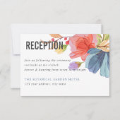 Dicke Aquarellfarben Wildblumen Blaue Hochzeit Emp Einladung (Vorderseite)