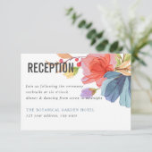 Dicke Aquarellfarben Wildblumen Blaue Hochzeit Emp Einladung (Stehend Vorderseite)