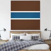 Dicke Athletic Ocean Blue Deep Brown White Stripes Leinwanddruck (Insitu (Schlafzimmer))