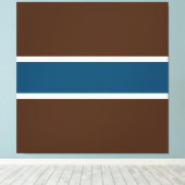 Dicke Athletic Ocean Blue Deep Brown White Stripes Leinwanddruck (Insitu (Holzboden))