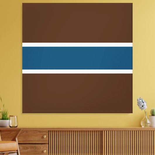 Dicke Athletic Ocean Blue Deep Brown White Stripes Leinwanddruck (Insitu (Wohnzimmer))