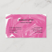 Dicke Big Brush Strokes Pink Power Visitenkarte (Rückseite)
