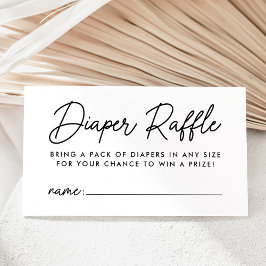 Dicke Black Script Baby Dusche Windeln Raffle Begleitkarte