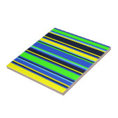 Dicke, blau, Limon und gelb Streifen Fliese (Seite)