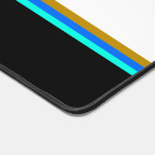 Dicke blaue Aqua-braune, weiße Streifen auf schwar Schreibtischunterlage (Ecke)