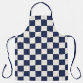 Dicke blaue Creme Prüfmuster Schürze (Vorderseite)