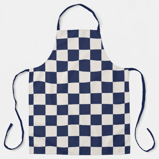 Dicke blaue Creme Prüfmuster Schürze (Vorderseite)