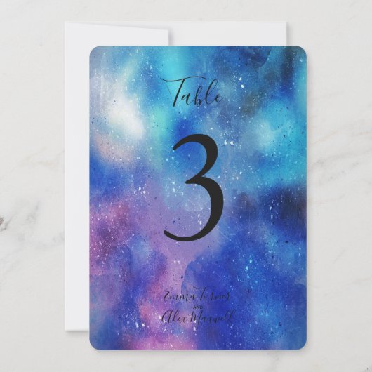 Dicke blaue Farbe | TISCHNUMMERN (Rückseite)