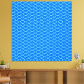 Dicke, blaue Geometrie der Ozeanwellen Muster Leinwanddruck (Insitu (Wohnzimmer))