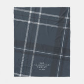 Dicke blaue karierte personalisierte Familie Fleecedecke (Vorderseite)