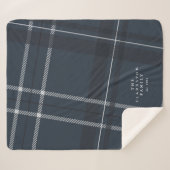 Dicke blaue karierte personalisierte Familie Sherpadecke (Vorderseite (Horizontal))