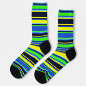 Dicke blaue, Limone und gelbe Crew Socken (Linkes Detail)