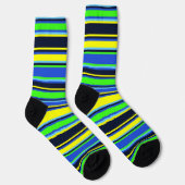 Dicke blaue, Limone und gelbe Crew Socken (Rechts)