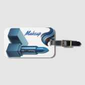 Dicke blaue Lipstick Makeup Ästhetik Gepäckanhänger (Vorderseite (Horizontal))