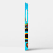 Dicke blaue Metallic handgeschriebene Monogramm Case-Mate iPhone Hülle (Rückseite / Links)