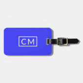 Dicke blaue moderne Monogramm Einfache Anfangssich Gepäckanhänger (Vorderseite horizontal)