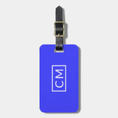 Dicke blaue moderne Monogramm Einfache Anfangssich Gepäckanhänger (Vorderseite vertikal)