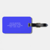 Dicke blaue moderne Monogramm Einfache Anfangssich Gepäckanhänger (Rückseite horizontal)