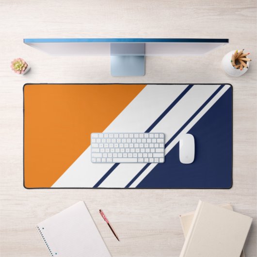 Dicke, blaue, orange, weiße Streifen Schreibtischunterlage (Büro 1)