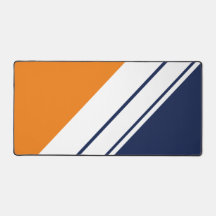 Dicke, blaue, orange, weiße Streifen