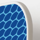 Dicke blaue Oval Honeycomb Muster White Base Pickleball Schläger (Linke Seite)