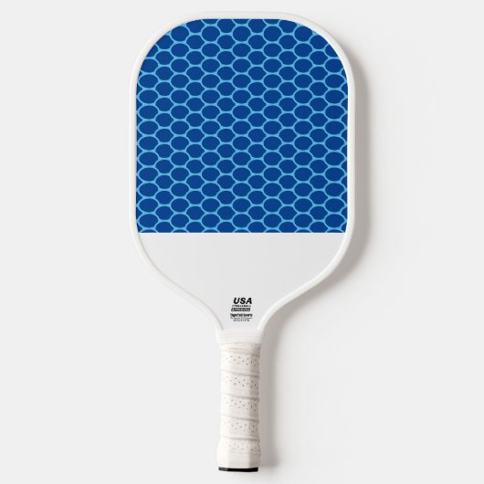 Dicke blaue Oval Honeycomb Muster White Base Pickleball Schläger (Rückseite)
