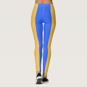 Dicke blaue und goldbreite vertikale Streifenmuste Leggings (Rückseite)