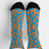 Dicke blaue und orange Honeycomb Socken (Oben)