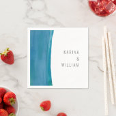 Dicke blaue Wasserfarbenwelle Serviette (Beispiel)