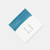 Dicke blaue Wasserfarbenwelle Serviette (Ecke)