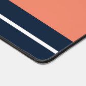 Dicke blaue, weiße Lachs Streifen Schreibtischunterlage (Ecke)