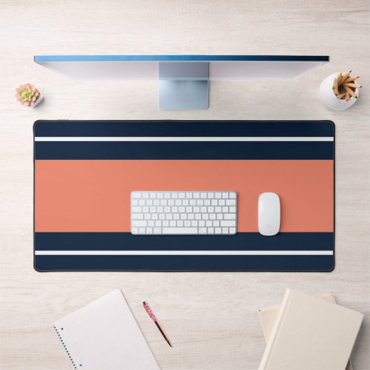 Dicke blaue, weiße Lachs Streifen Schreibtischunterlage (Büro 1)