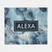 Dicke, blaugraue Imitate mit Marmorstruktur Fleecedecke (Vorderseite (Horizontal))