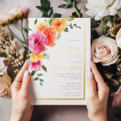 Dicke Blume Frühjahr Brautparty Folieneinladung