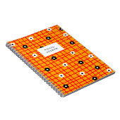 Dicke Blume Orange Red Karo Pattern Stationierung Notizblock (Rechte Seite)