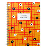 Dicke Blume Orange Red Karo Pattern Stationierung Notizblock (Vorderseite)