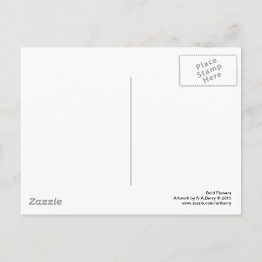 Dicke Blume - Schwarz und Weiß Postkarte (Rückseite)