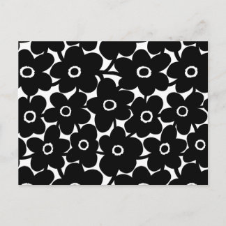 Dicke Blume - Schwarz und Weiß Postkarte