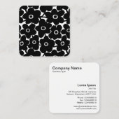 Dicke Blume - Schwarz und Weiß Quadratische Visitenkarte (Vorne/Hinten)